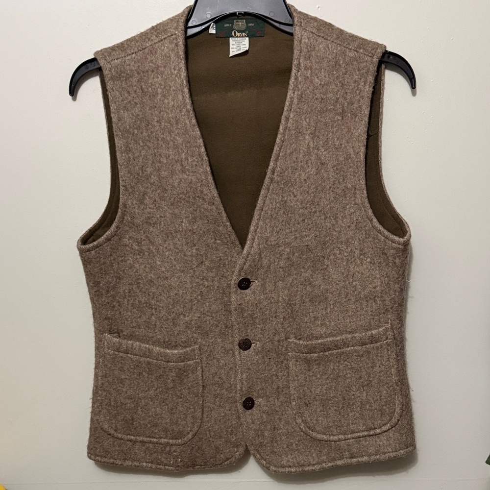 Orvis Vintage Tan Wool Vest